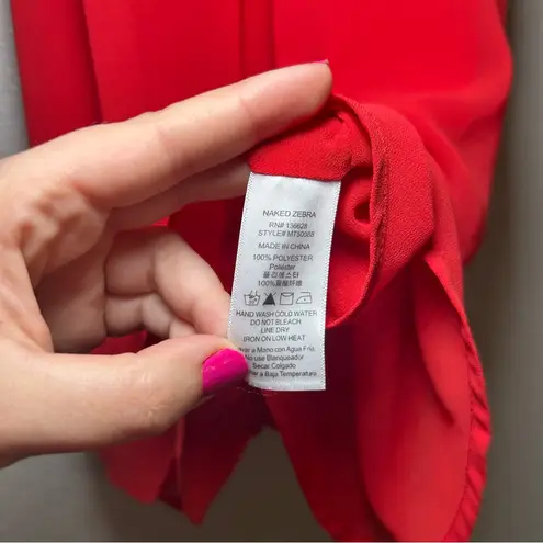 Anna Grace Red Tank Top women’s small office preppy career bold bold resort