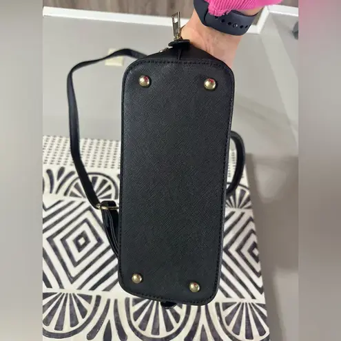 Black Handbag with Gold Accents