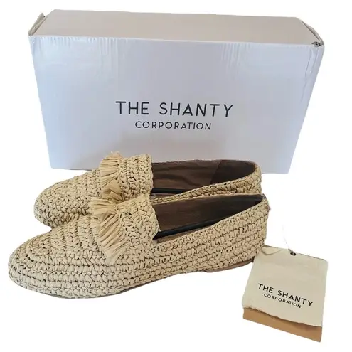 NEW Moroccan Raffia MIAMI LOAFERS SHOES Women's 40, 9 Natural Slip On Moccasin Tan