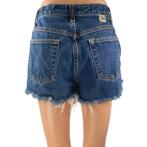 Cruel Girl Blue Slim Fit High Waist Frayed Raw Hem Cut Off Denim Jeans Shorts 7