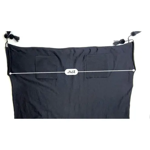 Lilly Pulitzer  27966‎ Elba Black Tunic Sweater Pom Poms Coolmax Sz Large