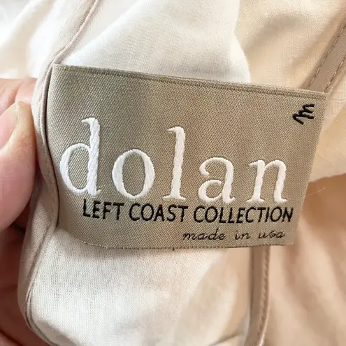 Dolan Left Coast Tunic Top Color Block Hem Short Sleeve Casual White Beige M Size M