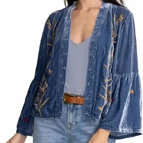 Johnny Was Aria tonal heavily embroidered velvet jacket NWT