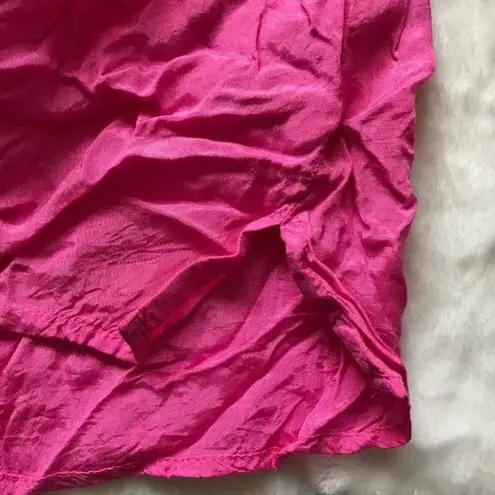 Caribbean Joe Women's Barbie Pink 100% Viscose 3/4 Sleeve Lightweight Blouse L