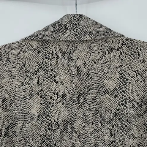 Alice Blue Womens Knee Length Belted Notched Lapel Python Belted Trench Coat S