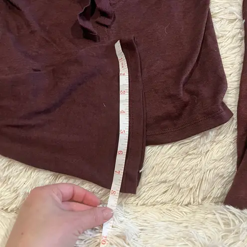 American Eagle  Outfitters Burgundy Knit Sweater V-Neck Bell Sleeves Boho Small