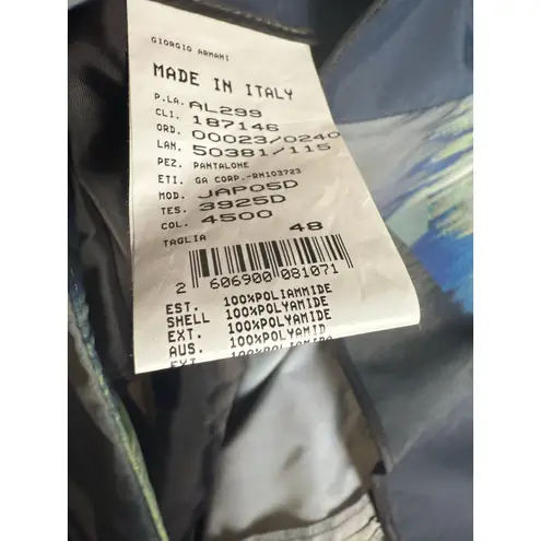 Giorgio Armani Abstract Watercolor Print Belted Tie Waist Relaxed Pants Size 12