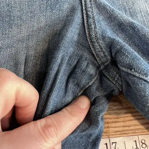 Warp + Weft Los Feilz Women's Distressed Jeans High Rise Relaxed Straight 32x28 Blue Size undefined