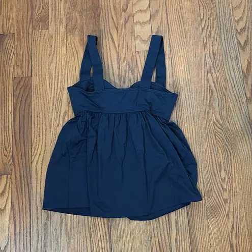 Michael Kors Solids Underwire Baby Doll Tankini Bikini Top Navy Small NWT Blue
