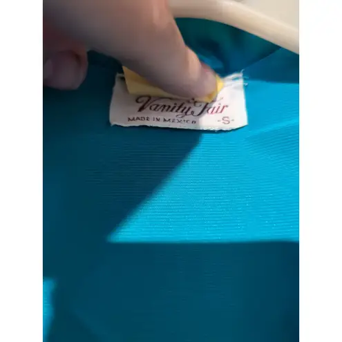 Vanity Fair Women's Small Turquoise Nightgown, Vintage Embroidered Nightwear - Image 3