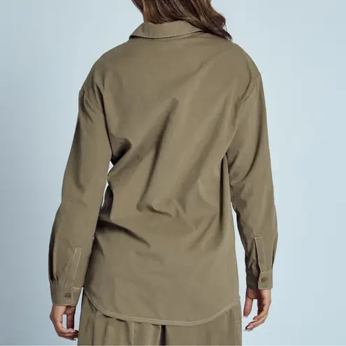 NWT! NATIVE YOUTH Shirt Army Green Embroidered Shirt size XS