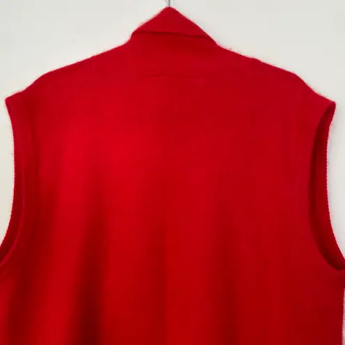 Rafaella Angora Rabbit Hair Lambswool Nylon Open Front Sweater Red