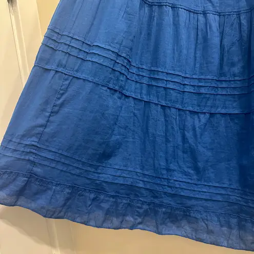 Jane Ashley VTG Y2K 1990s Boho Tiered Blue Pintuck Peasant Maxi Skirt Ren Faire