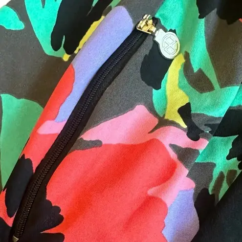 Tracy Negoshian Colorful Stretch Dress Bold Floral Print Pocket Size Small Women