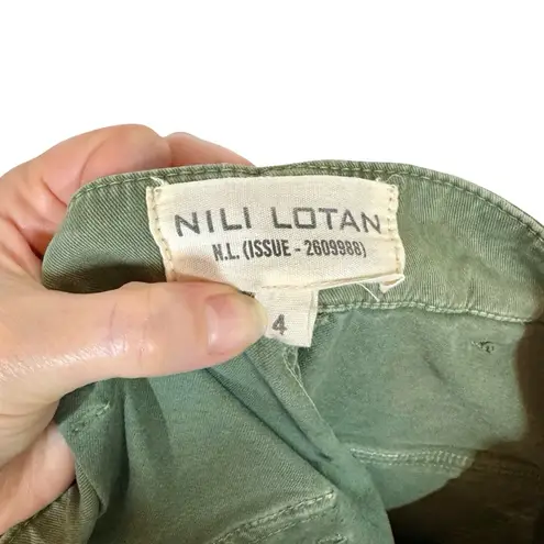 Nili Lotan Cropped French Military Pant In Camo Army Green