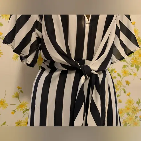 INA Striped Tie Waist Dress size M