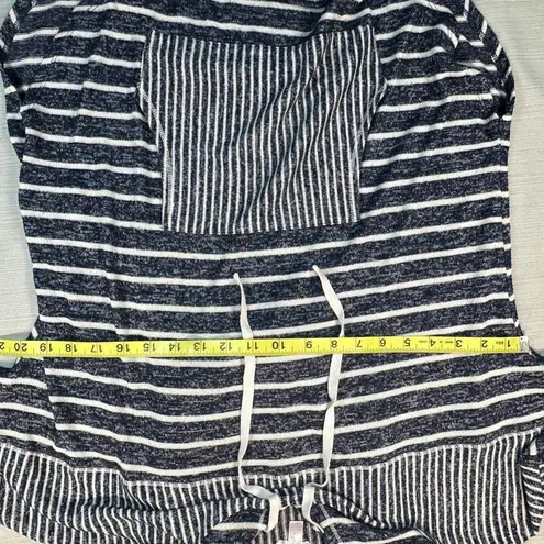 secret treasures Sleepwear Womens Large Navy Blue White Striped Lounge Hoodie