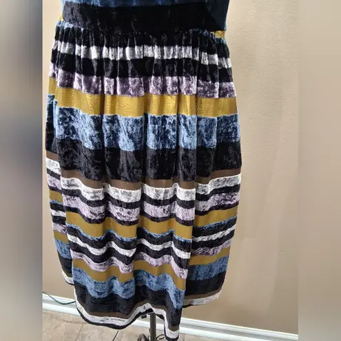 Wolven Black and Gold Striped Mini Dress Size 6