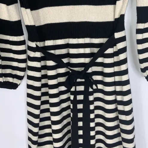 Pink Rose Women’s  Black & Cream Broad Stripe 3/4 Sleeve Sweater Dress Size 2X