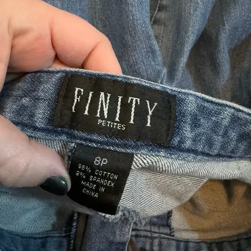 Finity Petites Women’s 8 P Vintage Lace Up Crop Jeans Retro Boho Western 90s Blue Size 8P