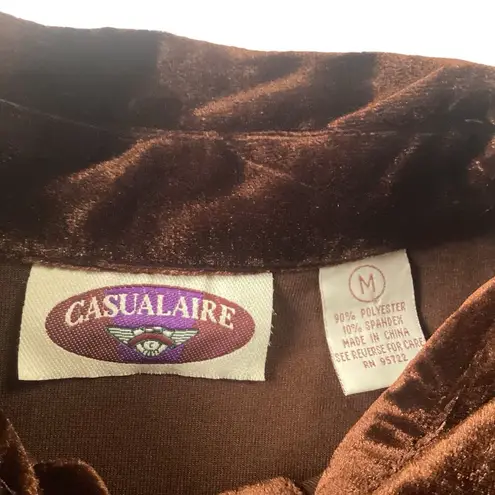 Casualaire Brown Velvet Button Down Size M