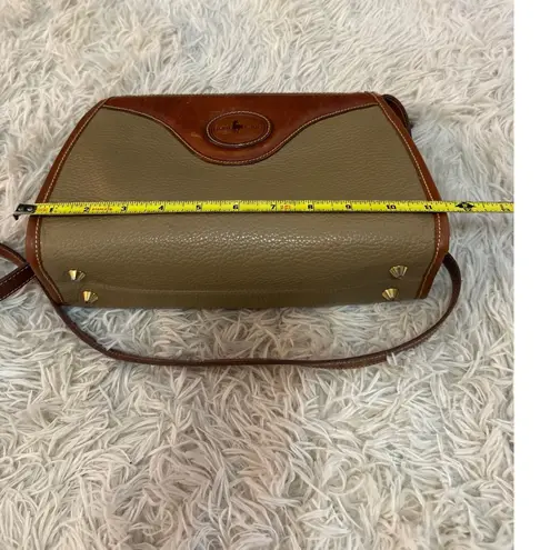 Hunt Club Vintage Leather Crossbody Bag Tan Brown Saddle Bag Flap Buckle Strap