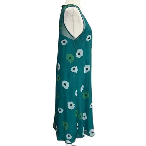 Amour Vert 100% Silk Mariam Marin Floral Midi Dress Size M (Made in USA)