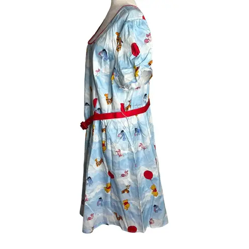 Lounge Fly Disney Winnie The Pooh Stitch Shoppe Dress Size 3XL Blue Belted Zipper