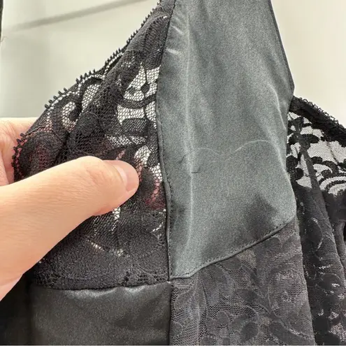 Vintage Evan Picone Black Lace Sleeveless Intimate Lingerie Slip Dress Size L Size L