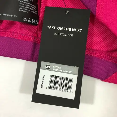 Mission Sports Bra VaporActive Celsius Crossback Medium Impact Pink Orange XS