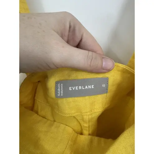 Everlane  100% Linen Apron Tank Top Women 10 Yellow Preppy Minimalist Beach Coast