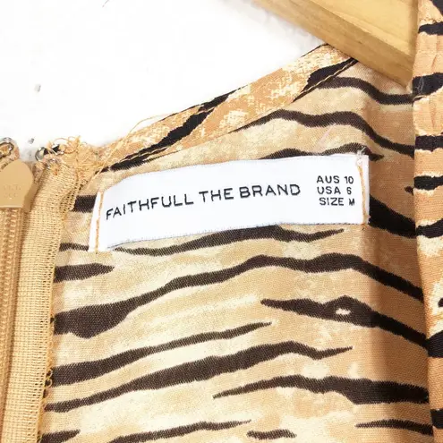 Faithfull the Brand Marie Louise Midi Dress Medium Wyldie Tiger Animal Print