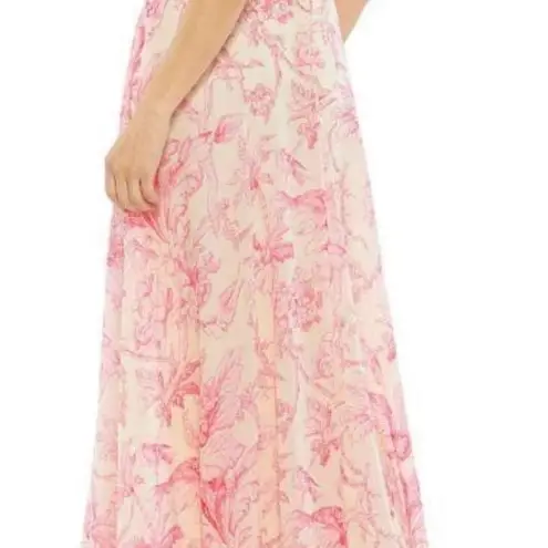 Mac Duggal NWT 9161 Floral Print V-Neck Ruffled Strap Lace Up Back Gown SIZE 4