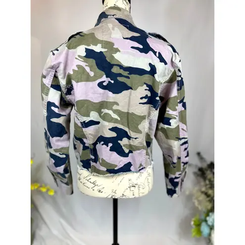 Zadig & Voltaire Cropped Camouflage Print Denim Jacket M