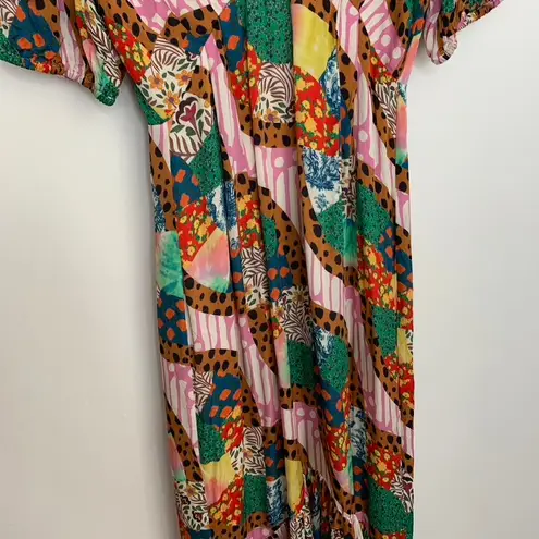 RHODE Ester Patchwork Maxi Dress Womens Size 2 Pink