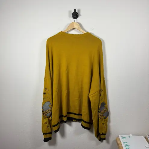 Wizarding World Harry Potter Hufflepuff Knit Cardigan Yellow/Black 5X Yellow