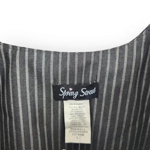 American Vintage Vintage Spring Street 90s Black Pinstripe Cropped Going Out Business Top L