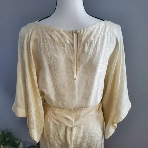 WARM 100% Silk Cream Floral Pattern Romper 2