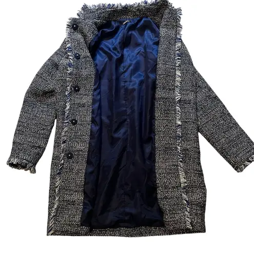 J. McLaughlin  “Walden” Long Line Coat in Denim Tweed, Sz S