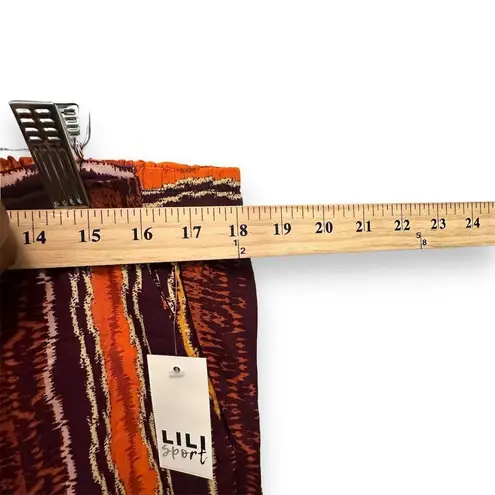 NWT LILI Sport Women Striped Wide Leg Pants Black/Orange Size 1X Vacation Party Orange