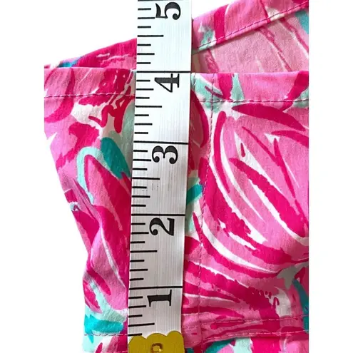 Lauren James  Pink Floral Tulip Swim Pocket Water Nylon Athletic Gym Shorts Med