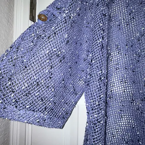 Anthony’s Resort Wear Large Button Front Short Sleeve Mesh Cover Up Cardigan Size 1X