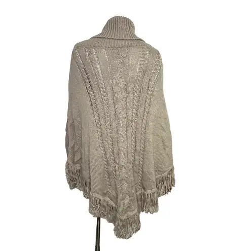 Torrid  Cable Knit Fringe Pancho Sweater One Size