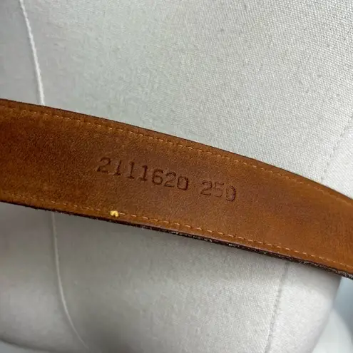 Ralph Lauren Vintage  Embroidered Logo Brown Leather Belt