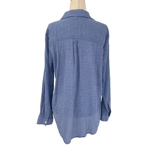 Lounge Beach Lunge Blue Long Sleeve Women's Top Size Medium | 49-31