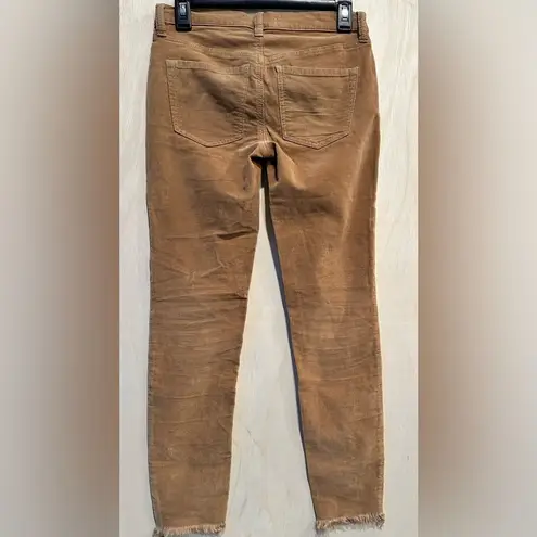 Free People  Corduroys Reagan Raw Hem Khaki Skinny Jeans Size 24