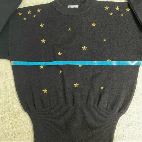 Meister Black Sweater with Gold Stars Size L