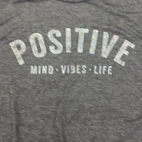 West Coast Love Gray Graphic Sweatshirt Positive Mind Vibes Life in Iridescent
