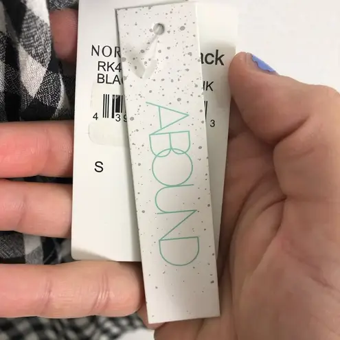 Abound  Gingham Popover Tank Top Black Size Small