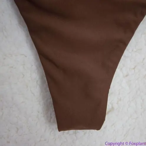 NEW Abysse x free people Benson high waisted bikini bottoms in dark brown, L Brown Size L